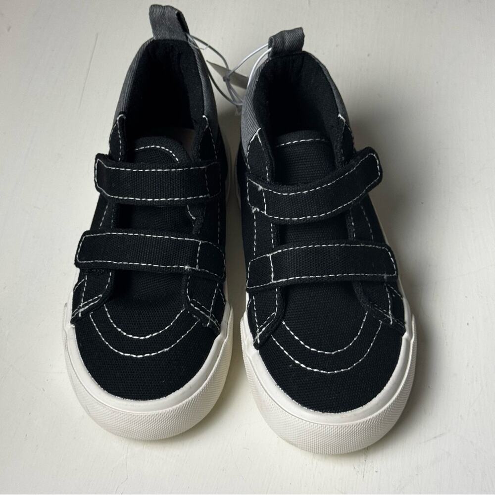 Old Navy Black Kids High-Top Sneakers with Secure Straps Sz 9
